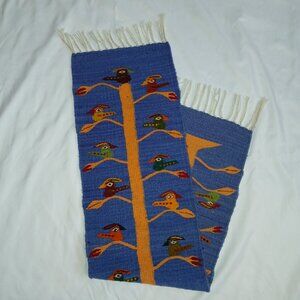 Blue Wool Tree of Life Rug Runner Bird Decor Casa Gunginn